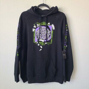 Torrid Beetlejuice Halloween Fleece Hoodie Sweater Plus Size 3X Black